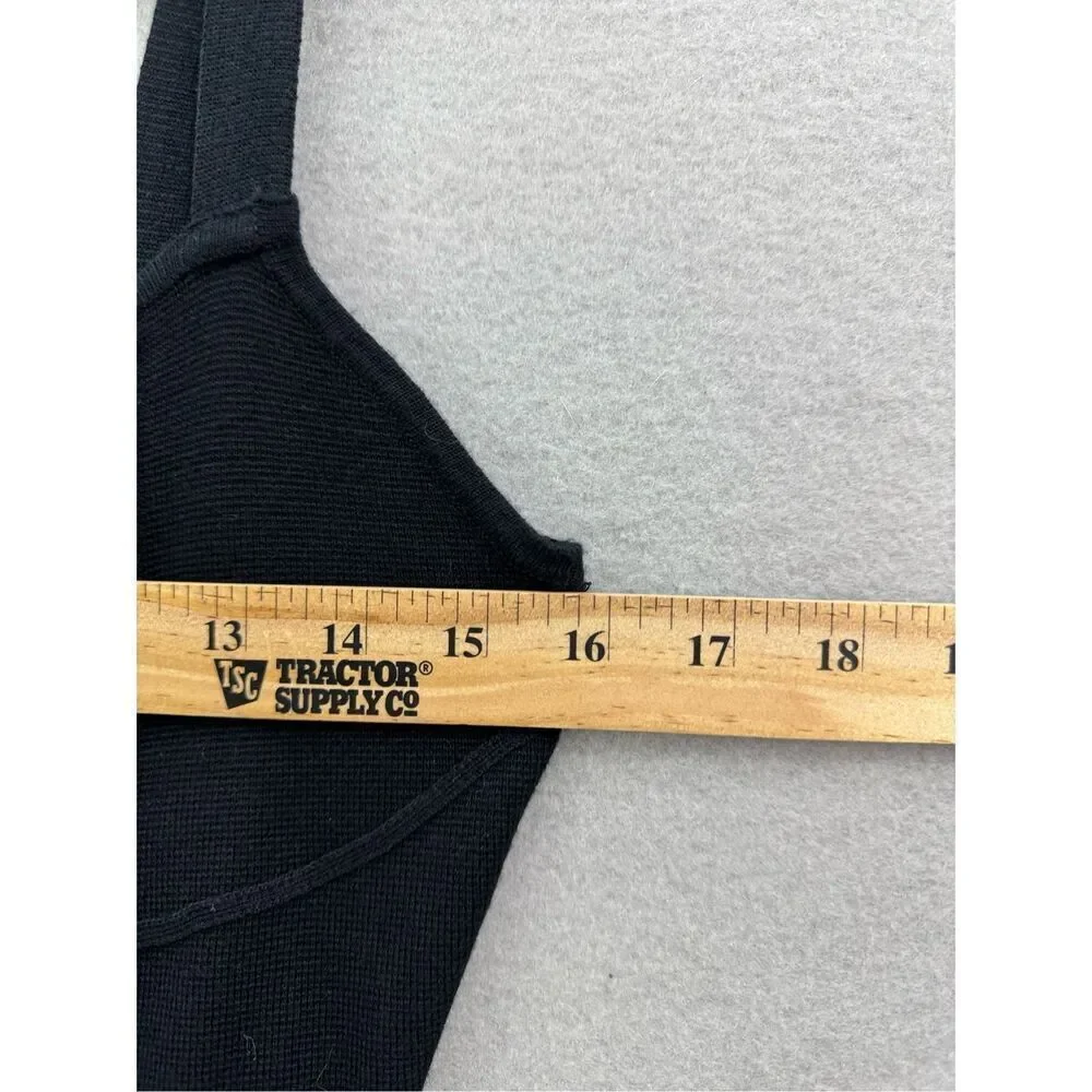 Abercrombie and Fitch Womens Black Front Slit Sleeveless Knit Dress Size MT - Picture 7 of 9